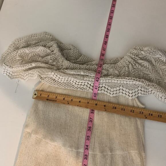 Soft Surroundings Dress Women PXS Petite Ivory Lined Blend Off Shoulder Maxi - Picture 9 of 16